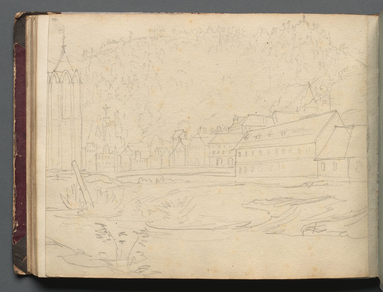 Album with Views of Rome and Surroundings, Landscape Studies, page 48b: Roman Landscape by Franz Johann Heinrich Nadorp