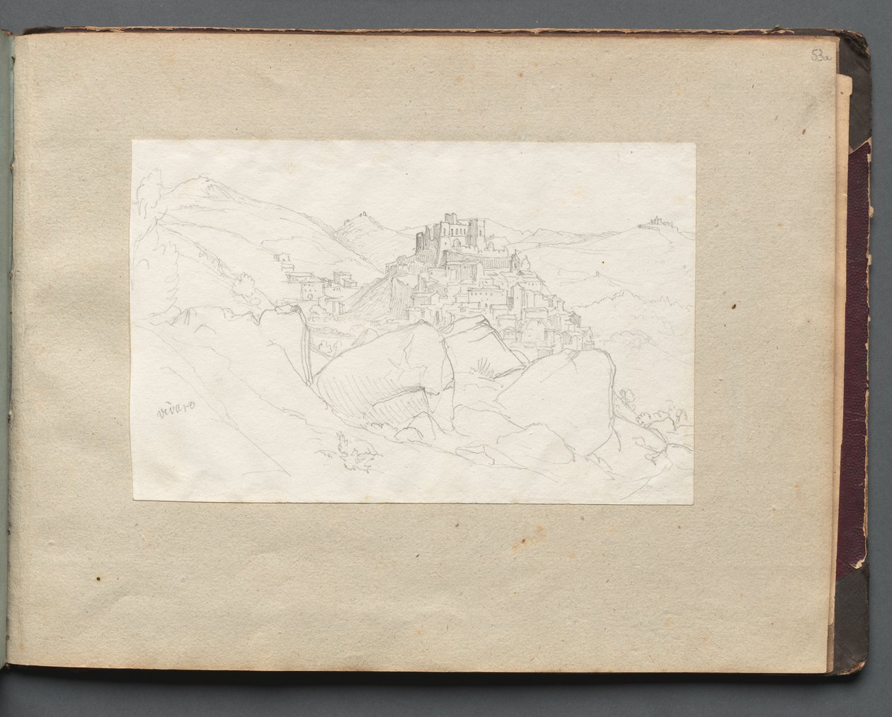 Album with Views of Rome and Surroundings, Landscape Studies, page 53a: Vivaro by Franz Johann Heinrich Nadorp