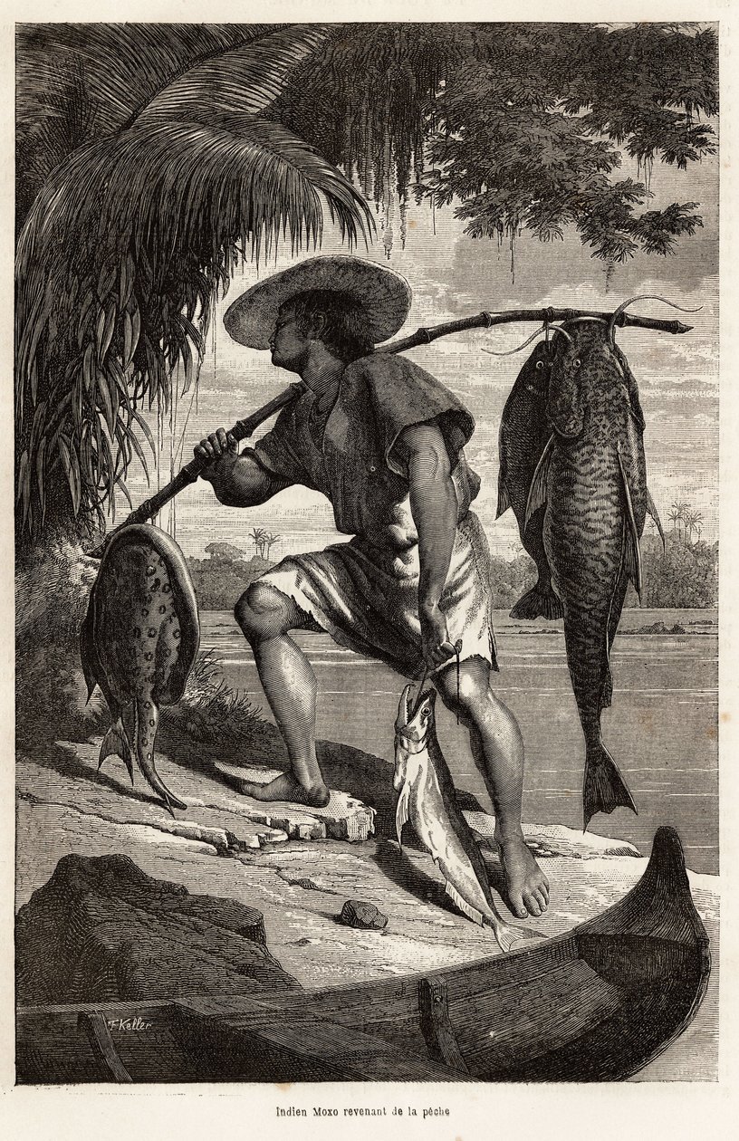 Indian Moxo Returning from Fishing by Franz Keller