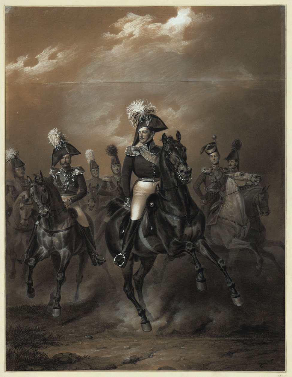 Tsar Nicholas I with Entourage by Franz Krüger