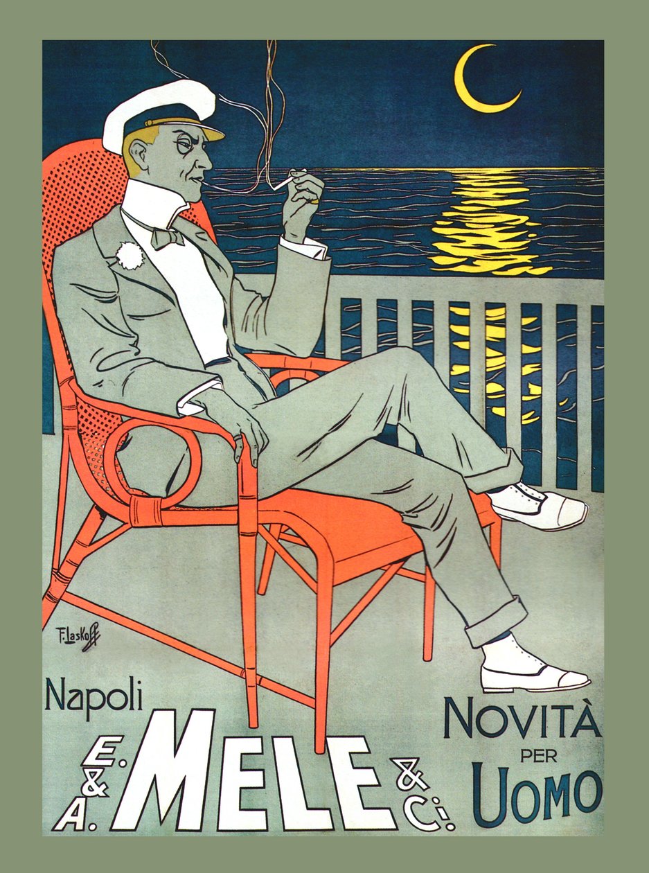 Lounging in Mele Fashion & Under a Crescent Moon, early 1900s by Franz Laskoff