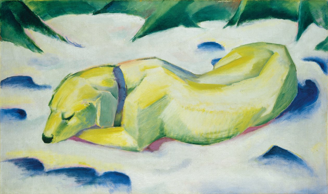 Dog Lying in the Snow by Franz Marc