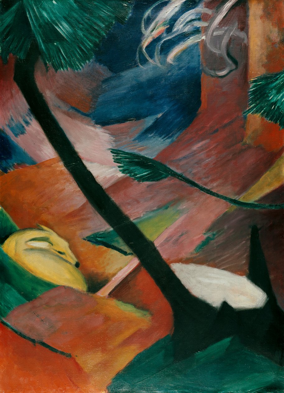 Deer in the Forest II by Franz Marc