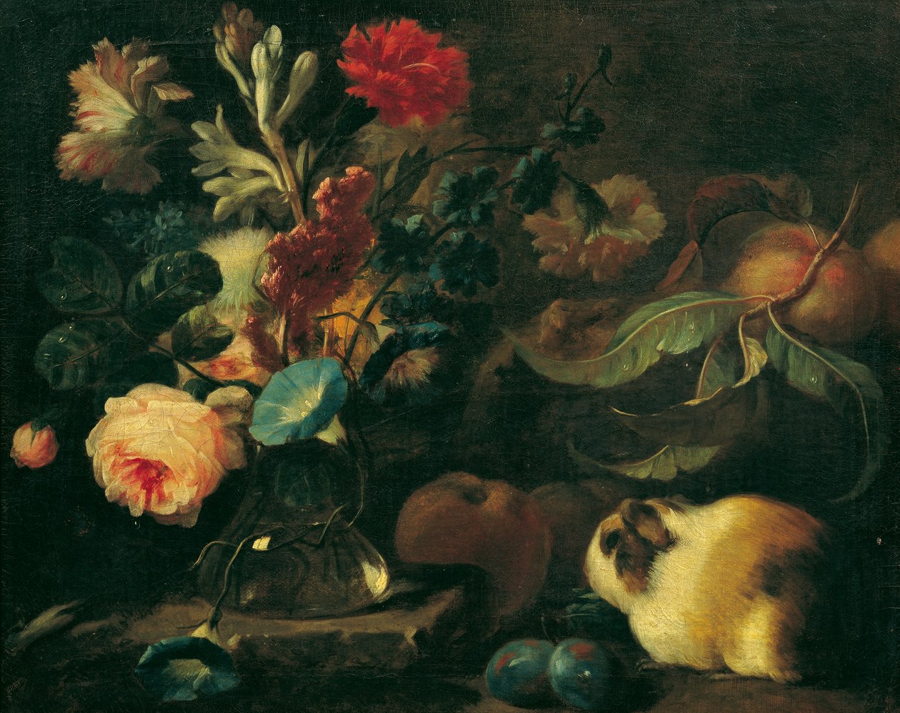 Still Life with Guinea Pig, Flowers, and Fruits by Franz Werner Tamm