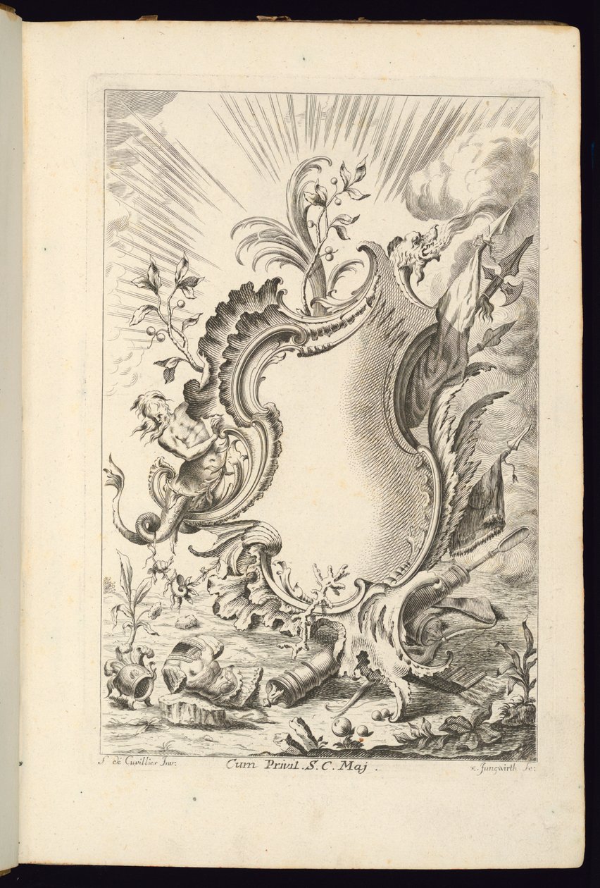 Cartouche with Dragon, Book of Cartouches for Different Uses by Franz Xaver Andreas Jungwierth