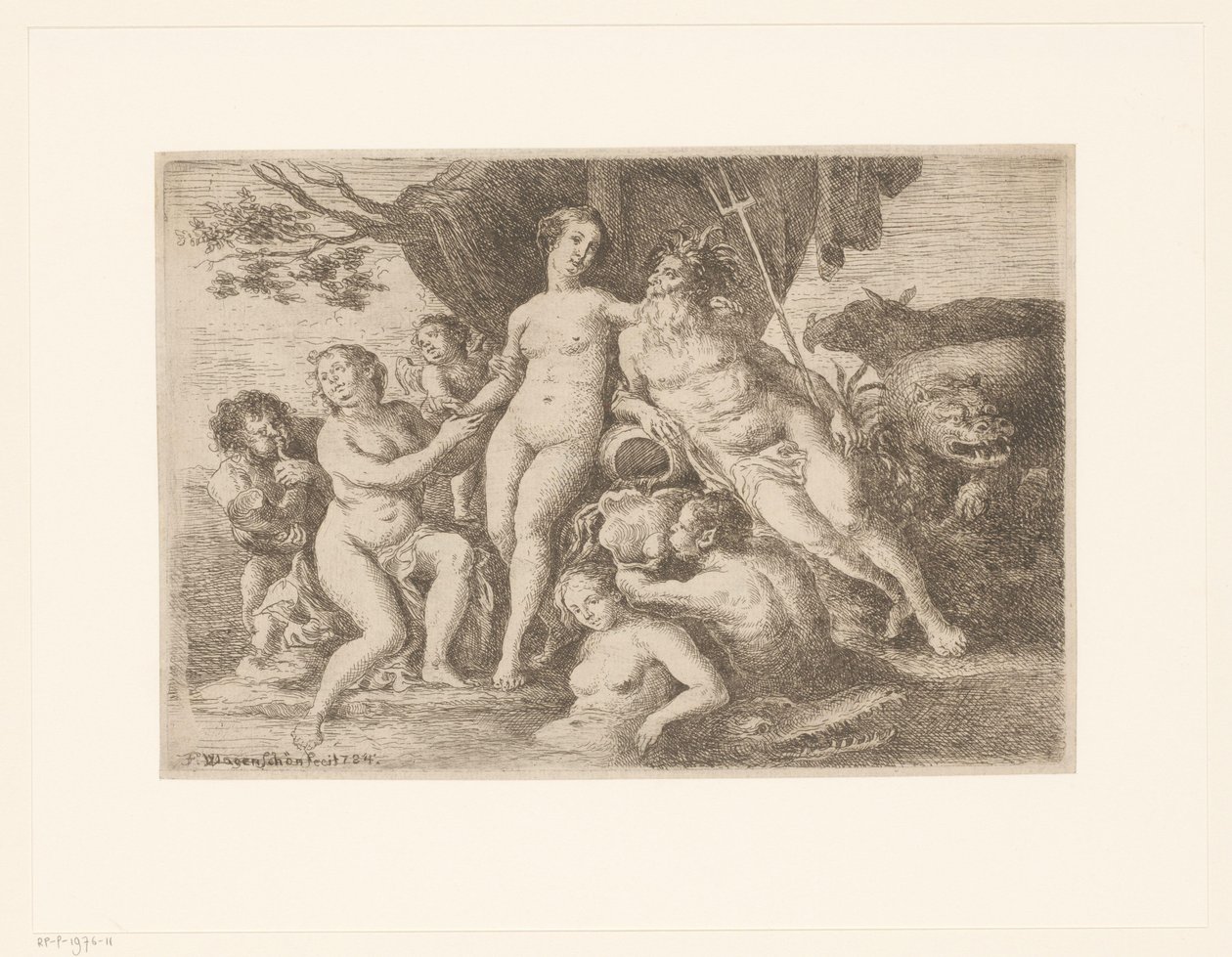 Neptune and Amphitrite Among Bathing Nymphs and Mermen by Franz Xaver Wagenschon