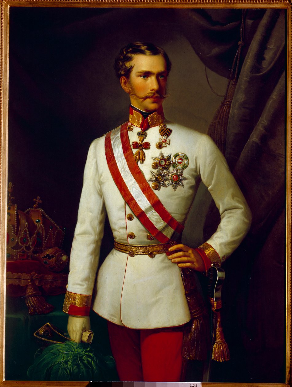 Portrait of Francois Joseph of Austria in ceremonial uniform (1830-1916) by Franz Xaver Winterhalter