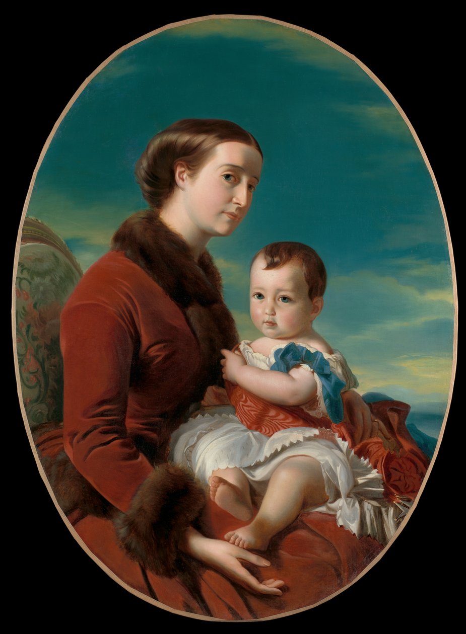 Portrait of Empress Eugenie with Prince Imperial by Franz Xaver Winterhalter