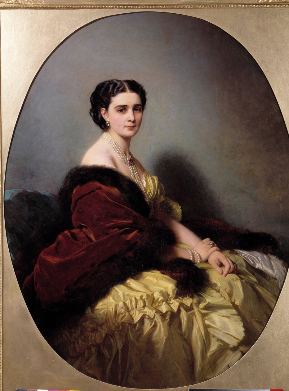 Portrait of Madame Narichkin. Painting by Xaver Winterhalter by Franz Xaver Winterhalter
