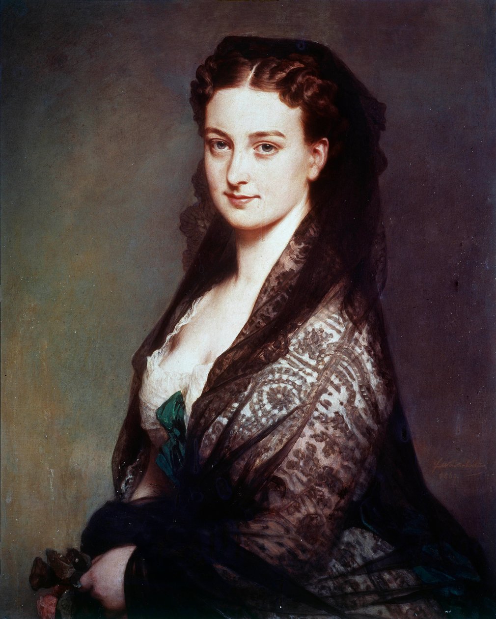 The unknown has the mantilla by Franz Xaver Winterhalter