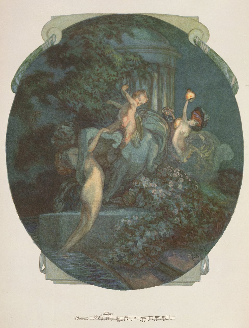 Centaur, Nymphs and Cupid by Franz von Bayros (1866-1924)