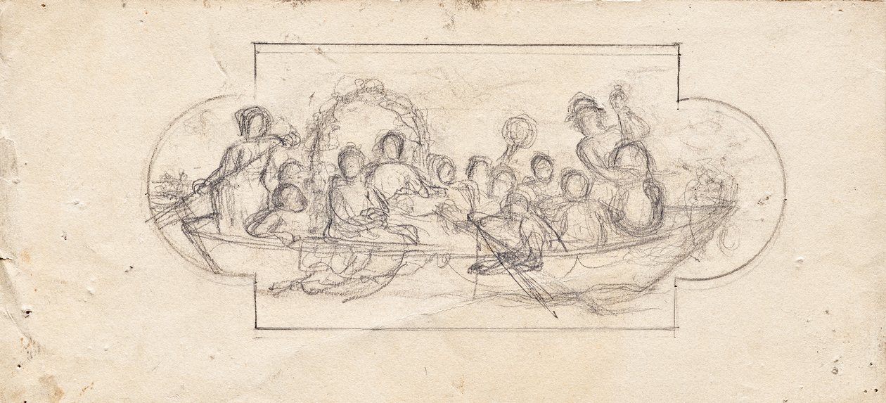 Wedding Celebration on a Boat by Franz von Matsch