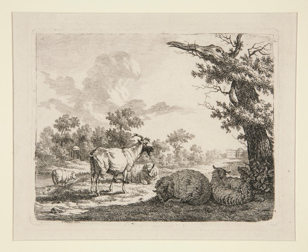 Sheep in a Meadow by Frédéric Théodore Faber