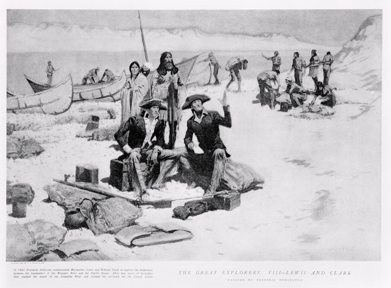 Lewis and Clark at the Mouth of the Columbia River by Frederic Remington