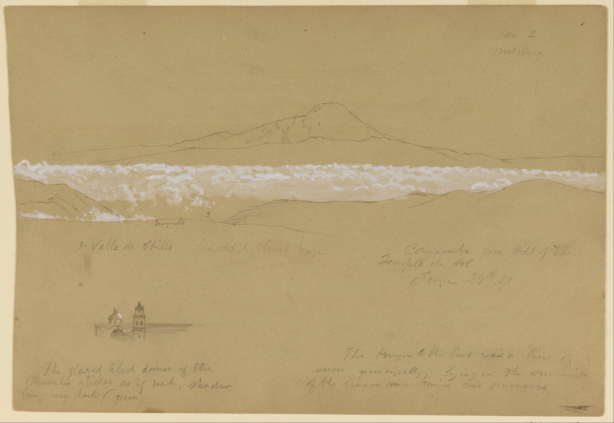 Cayambé, Morning, from the Temple of the Sun, Quito by Frederic Edwin Church