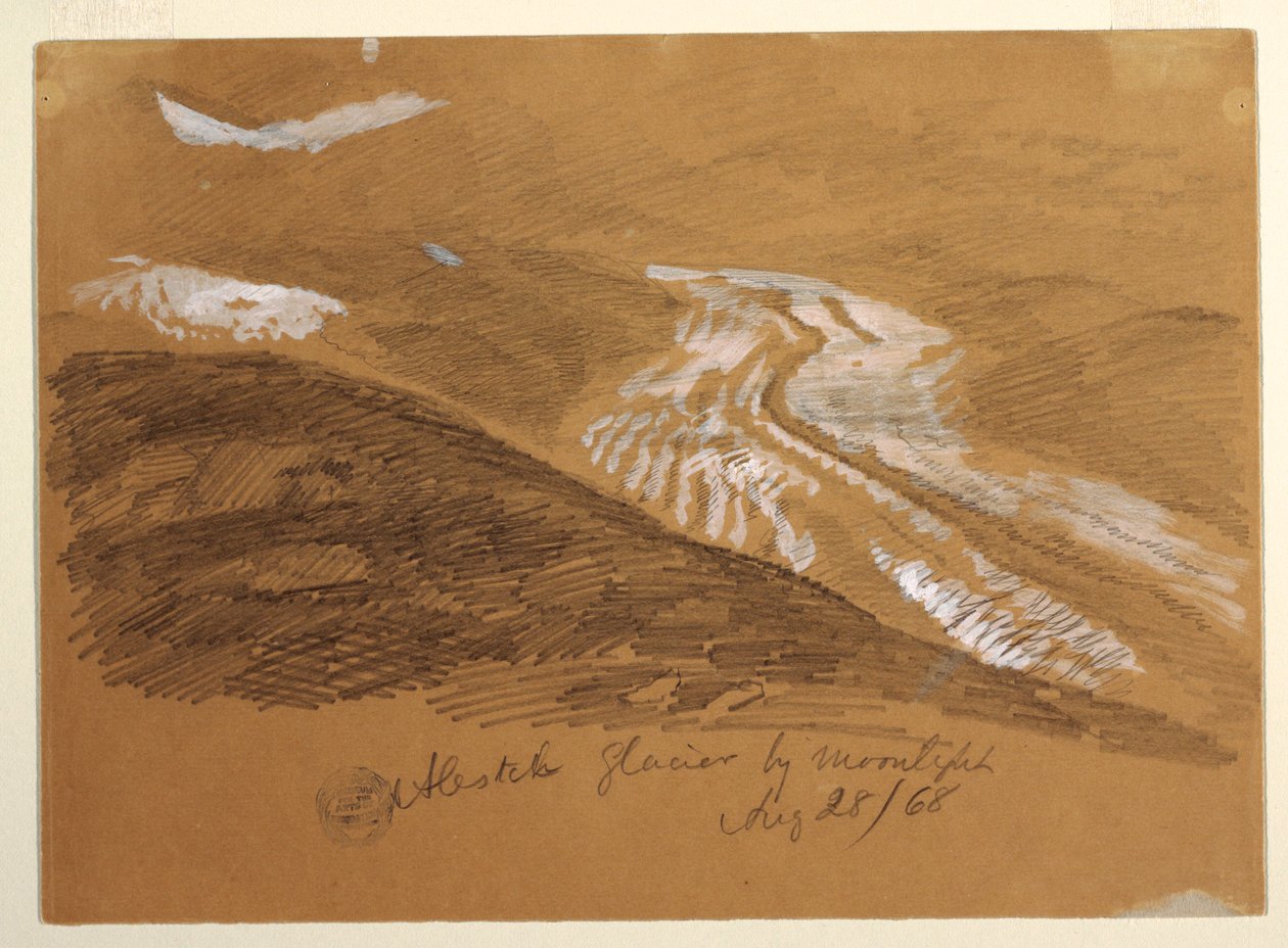 Aletsch Glacier by Moonlight, Bernese Alps, Switzerland, August 28, 1868 by Frederic Edwin Church