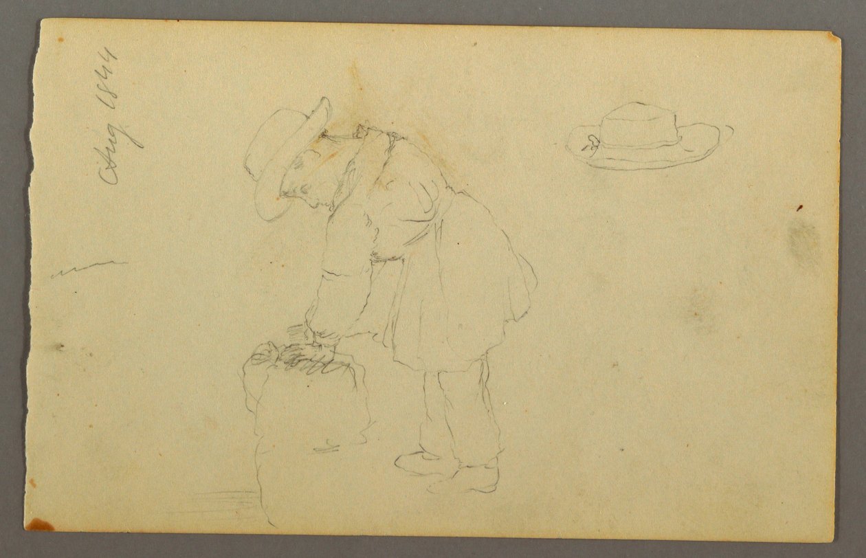 Boy Leaning on a Sack, Hat, 1844 by Frederic Edwin Church