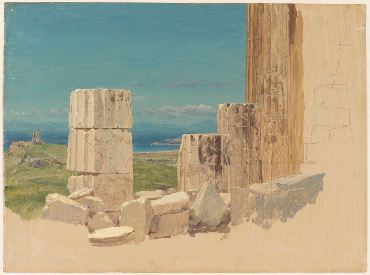 Broken Columns, View from the Parthenon, Athens, April 1869 by Frederic Edwin Church