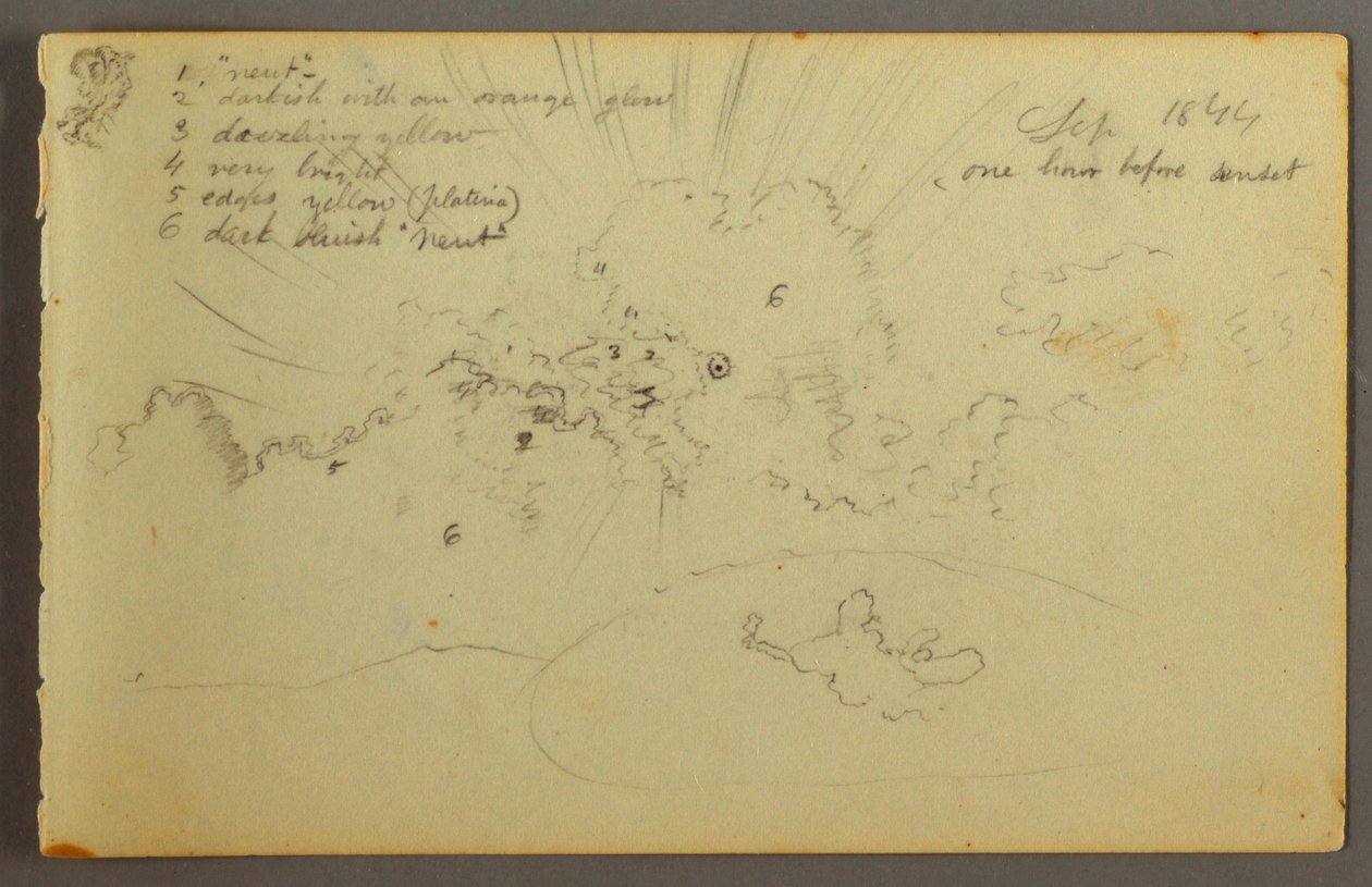 Cloud Study with Sun Bursting Through, 1844 by Frederic Edwin Church