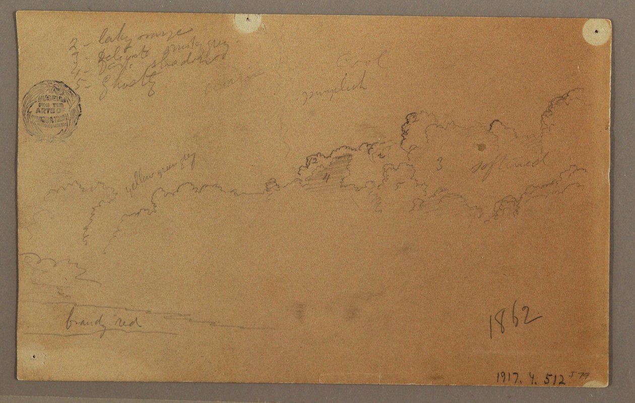 Drawing, Cloudy Sky, 1863 by Frederic Edwin Church