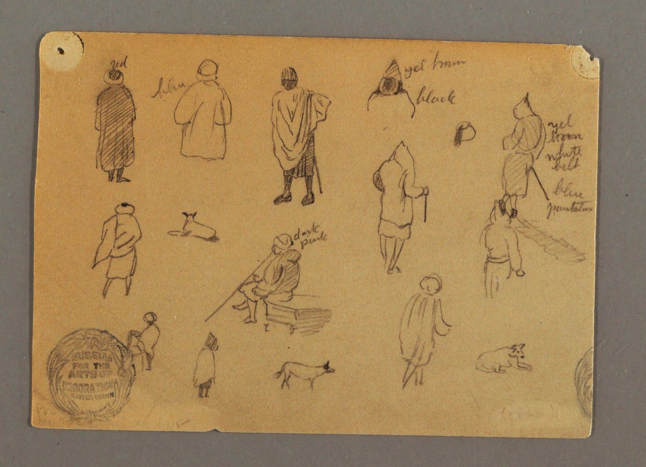 Figure Studies with Dogs, Egypt, 1868 by Frederic Edwin Church