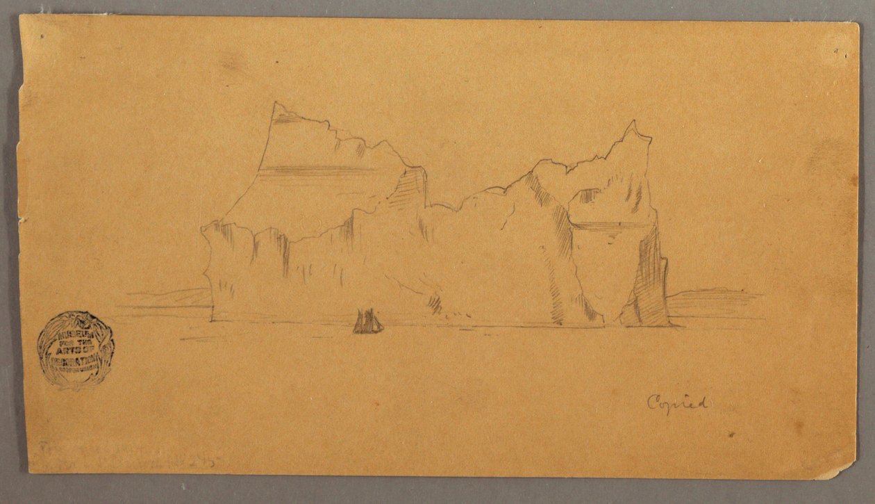Floating Iceberg with Sailboat, Possibly 1859 by Frederic Edwin Church