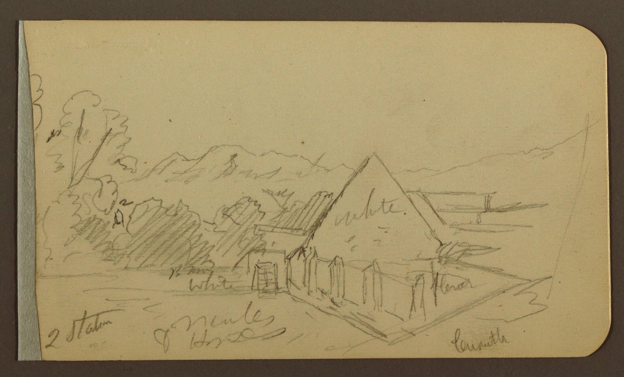 Garden, House, Cuautla; Verso: Church, Barn, Cuautla, February 1885 by Frederic Edwin Church