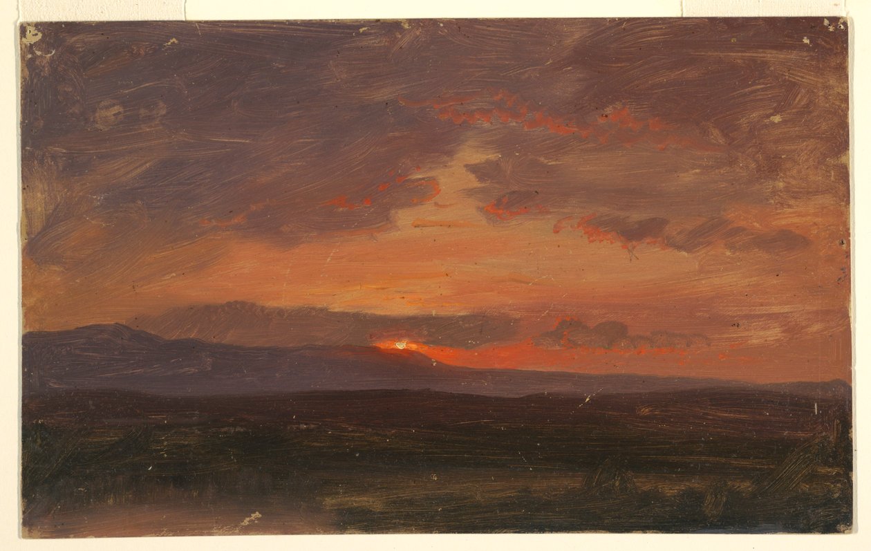 Hudson Valley, New York with Sun Setting Behind the Catskill Mountains, 1855–65 by Frederic Edwin Church
