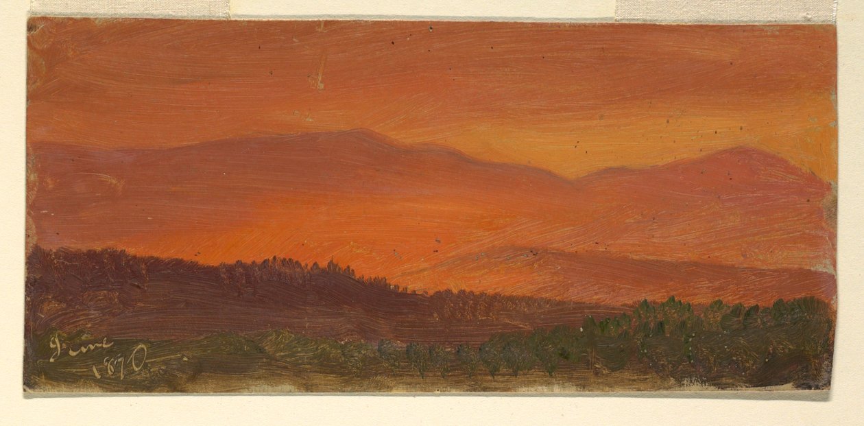 Hudson Valley and Distant Mountains at Sunset, June 1870 by Frederic Edwin Church
