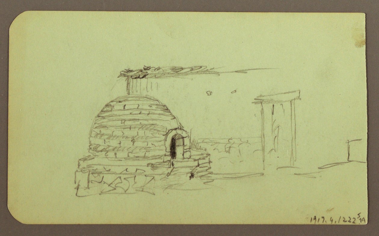 Itaccihuatl Peaks; Verso: Baking Oven, 1883 by Frederic Edwin Church