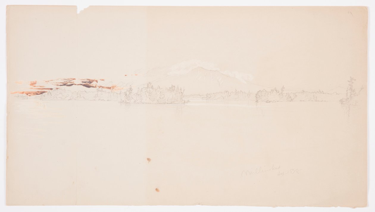 Millinocket Lake, View of Mt. Katahdin, September 1878 by Frederic Edwin Church