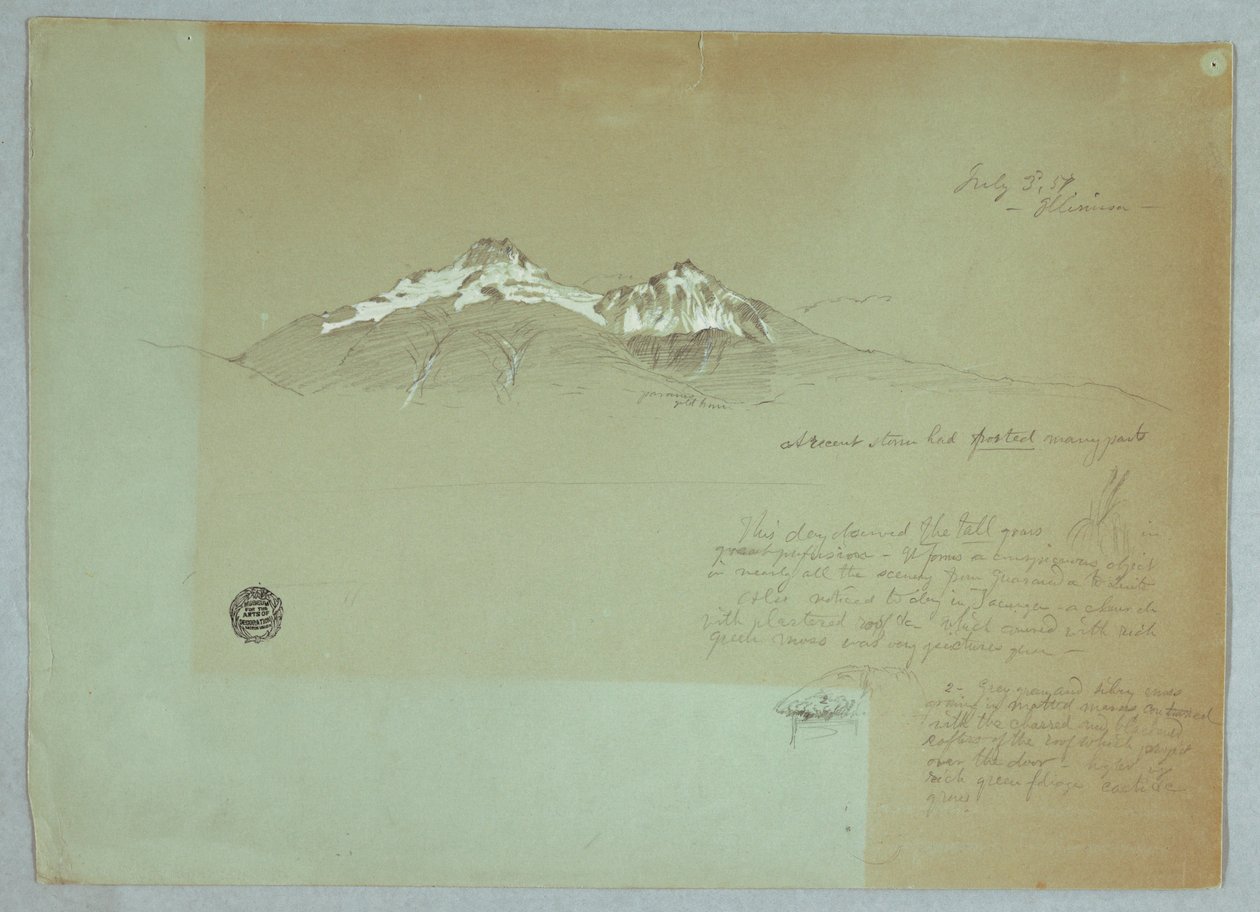 Mount Iliniza, Ecuador, July 3, 1857 by Frederic Edwin Church