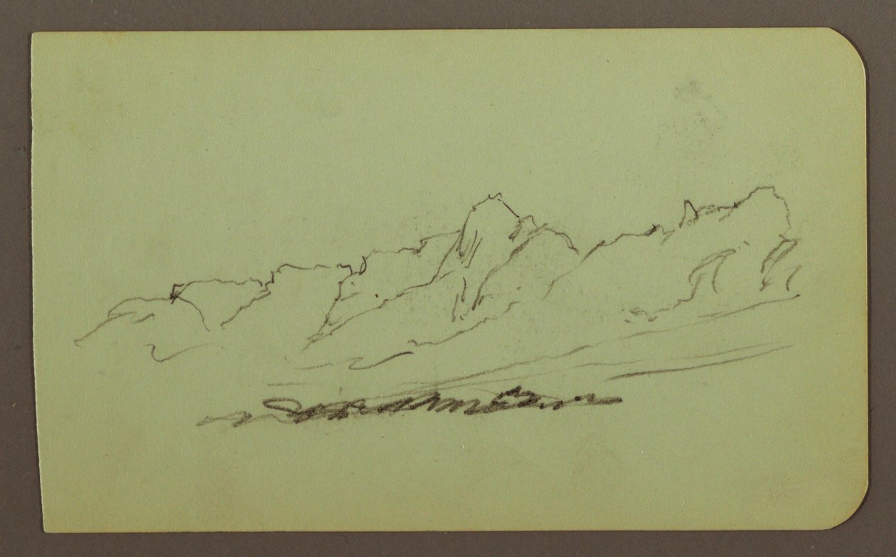Mountain Landscape; Verso: Mountain Range, Figure, 1883 by Frederic Edwin Church