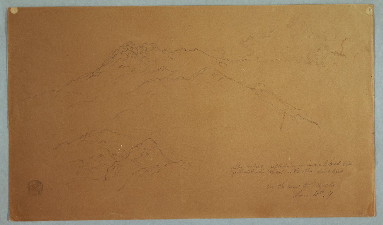 Mountain Landscape on the Road to Mocho, Ecuador, June 16, 1857 by Frederic Edwin Church