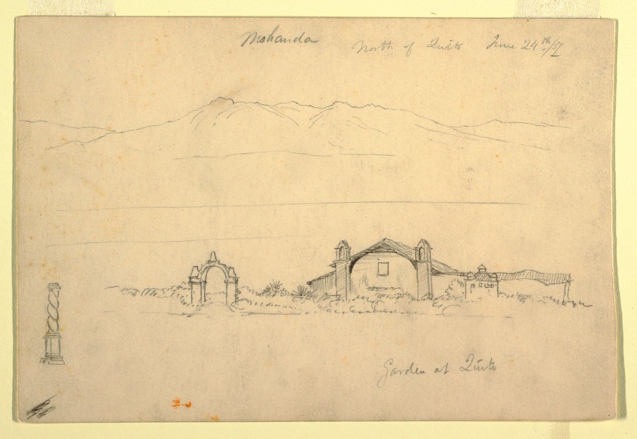 Mountain Range with the Mohanda, North of Quito (?), June 24, 1857 by Frederic Edwin Church