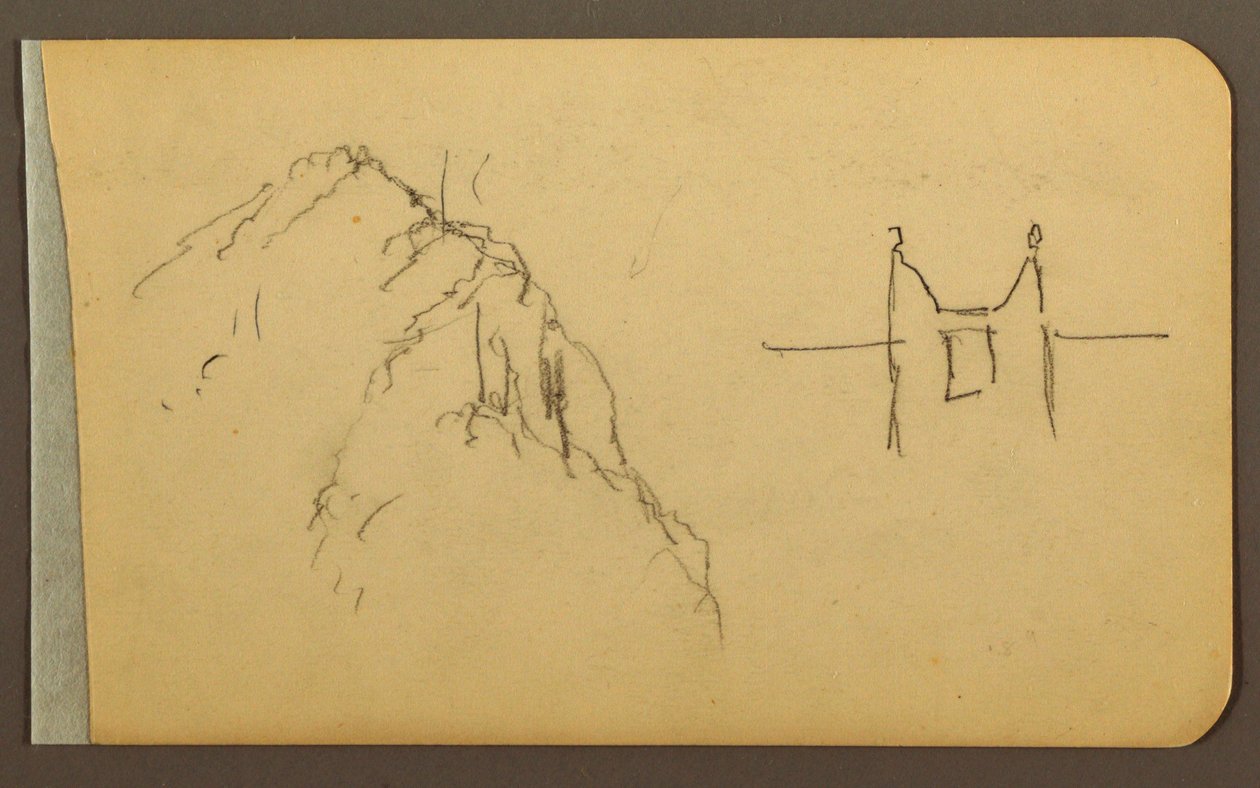 Mountain Side, turret; Verso: Mountain Side, 1889 by Frederic Edwin Church