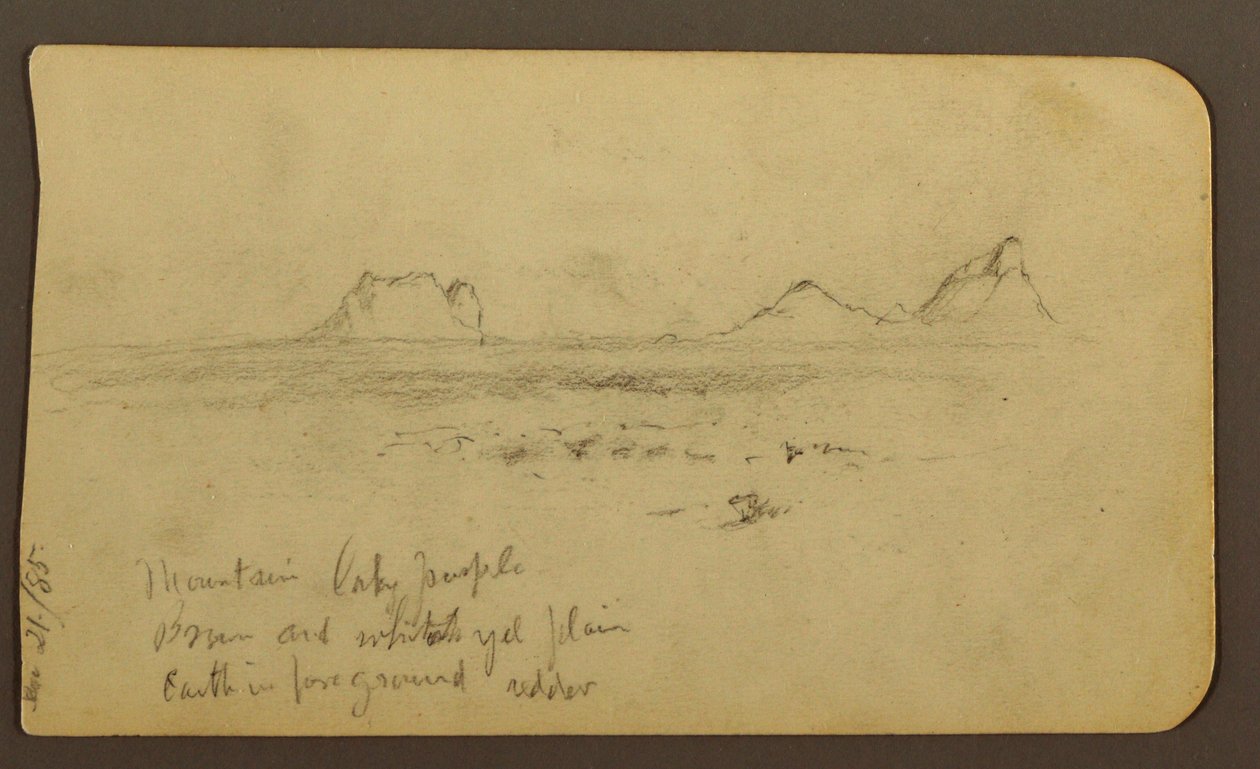 Mountains; Verso: Foothills and Mountain Range, December 21, 1885 by Frederic Edwin Church