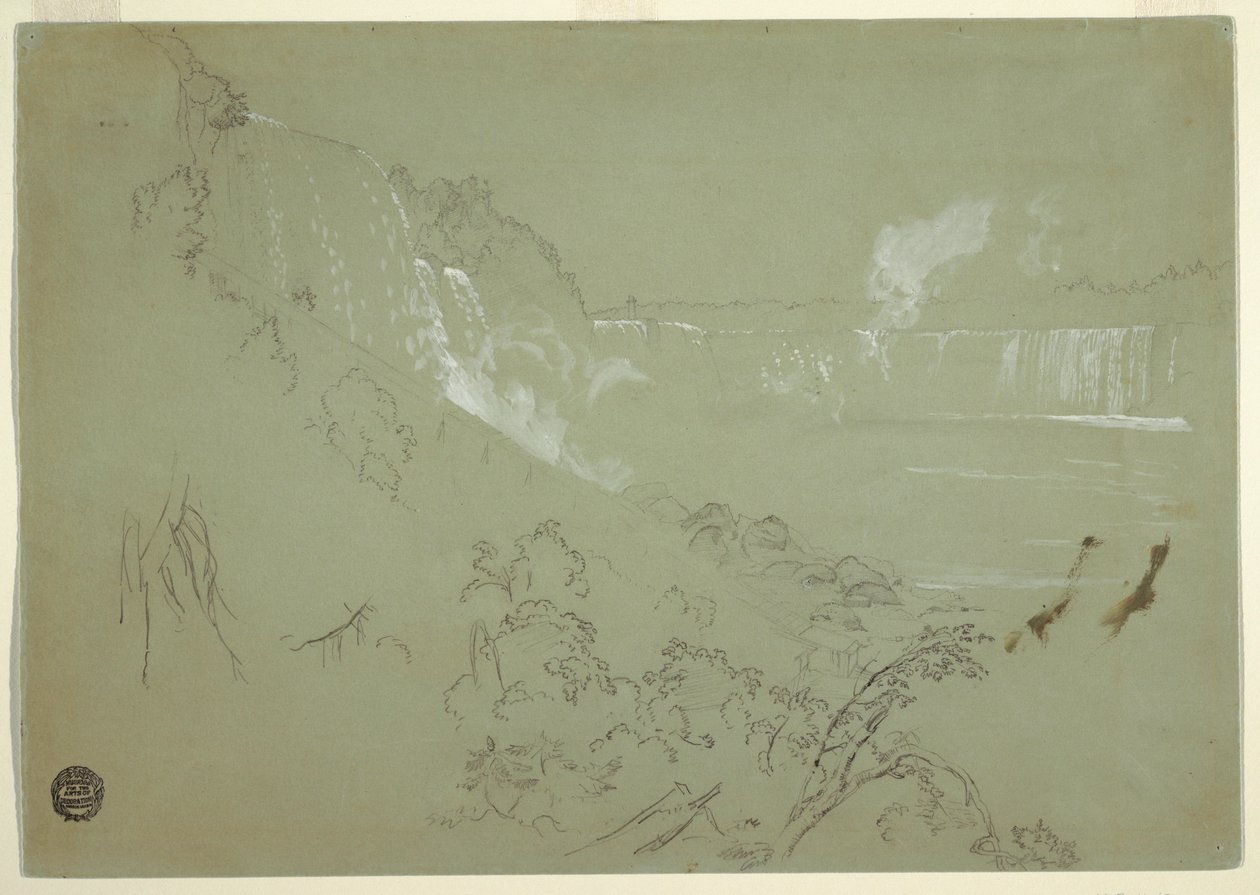 Niagara Falls from the Base of Prospect Point, 1856 or 1858 by Frederic Edwin Church