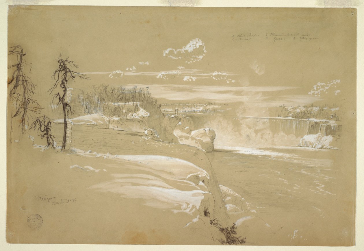 Niagara Falls in Winter, March 21, 1856 by Frederic Edwin Church