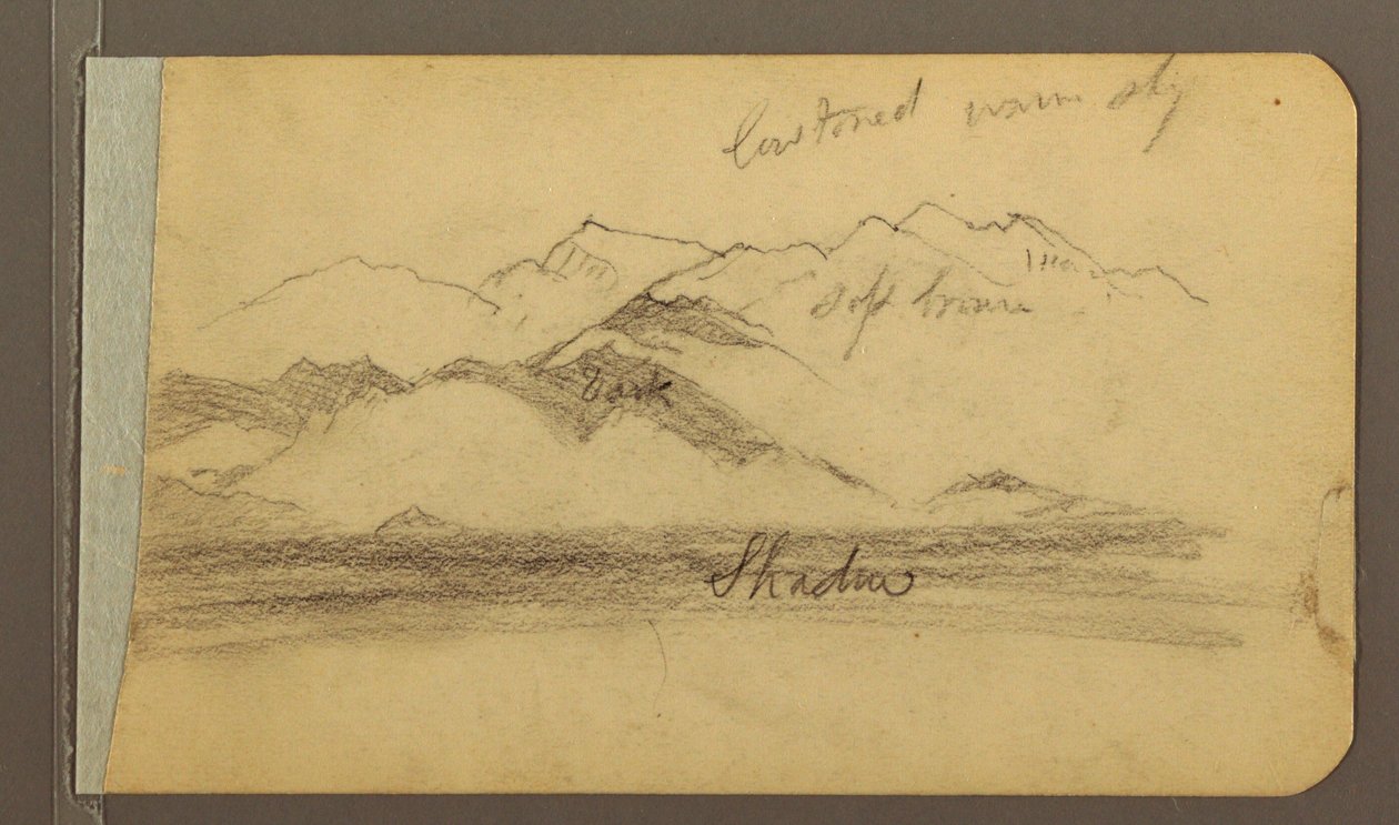 Peak of the Orizaba, figure; Verso: Plain and mountain ranges, 1889 by Frederic Edwin Church