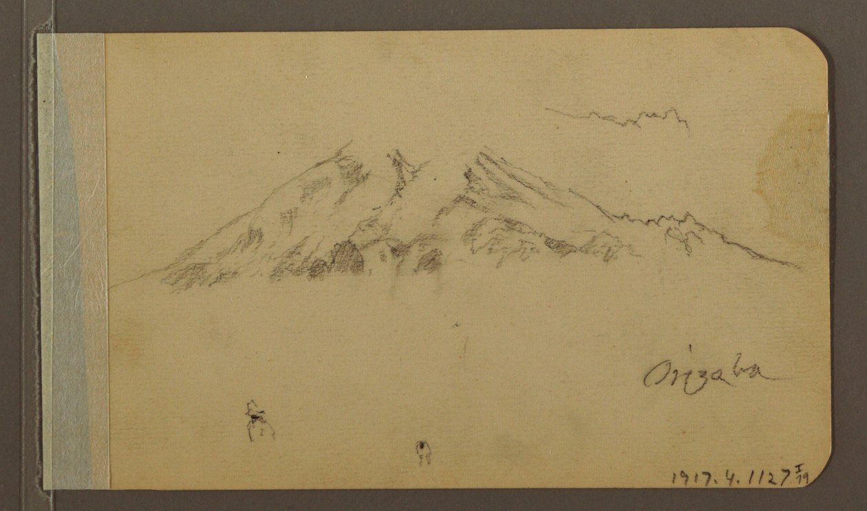 Peak of the Orizaba, figure; Verso: Plain and mountain ranges, 1889 by Frederic Edwin Church