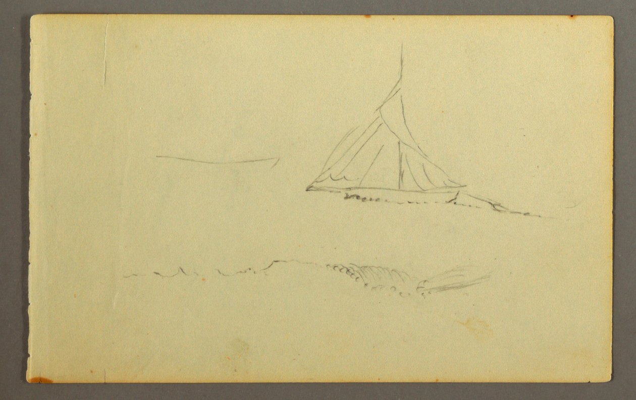 Sailboat Seen from Port Side, 1845 by Frederic Edwin Church