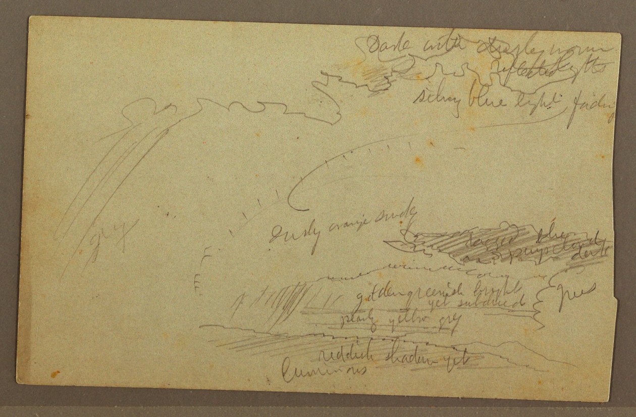 Sky Study, Mountain Ridges, Rainbow, 1860s by Frederic Edwin Church