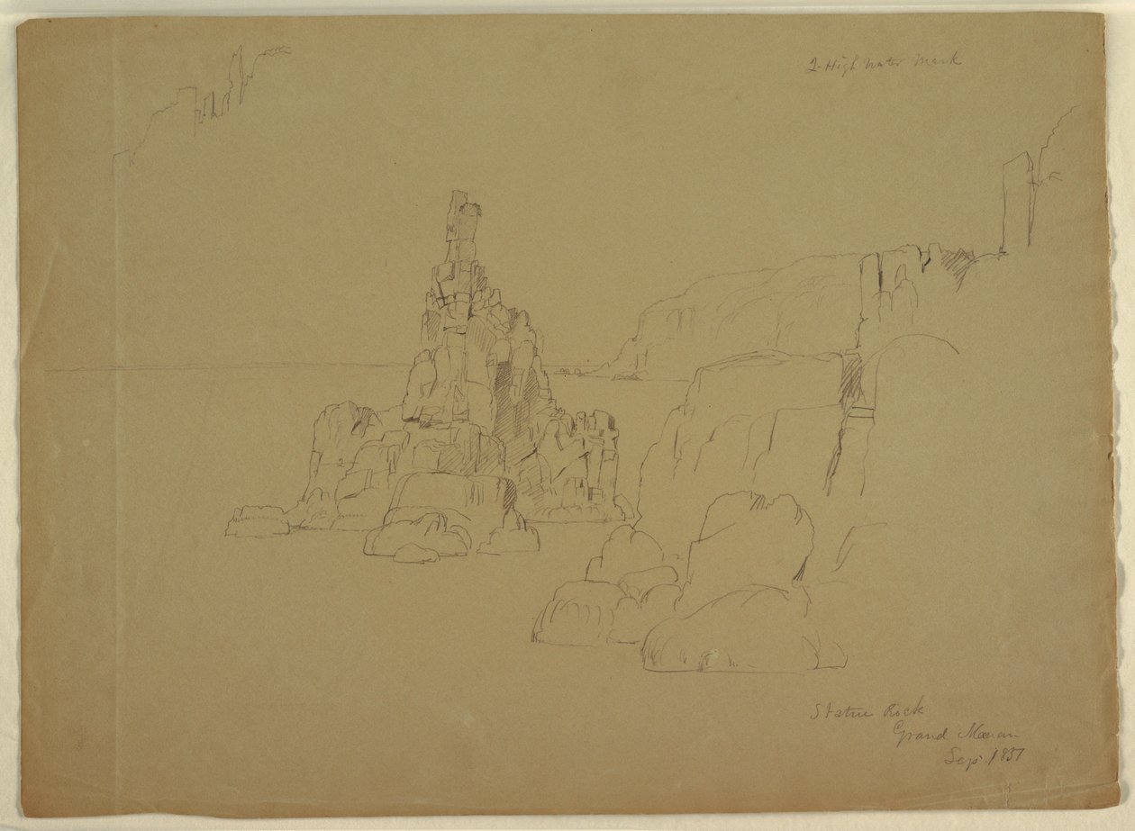 Statue Rock, September 1851 by Frederic Edwin Church