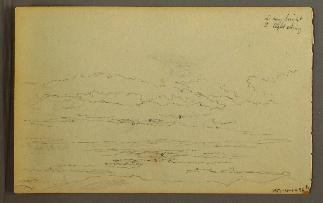 Sun Setting Behind Low Hills, 1845 by Frederic Edwin Church