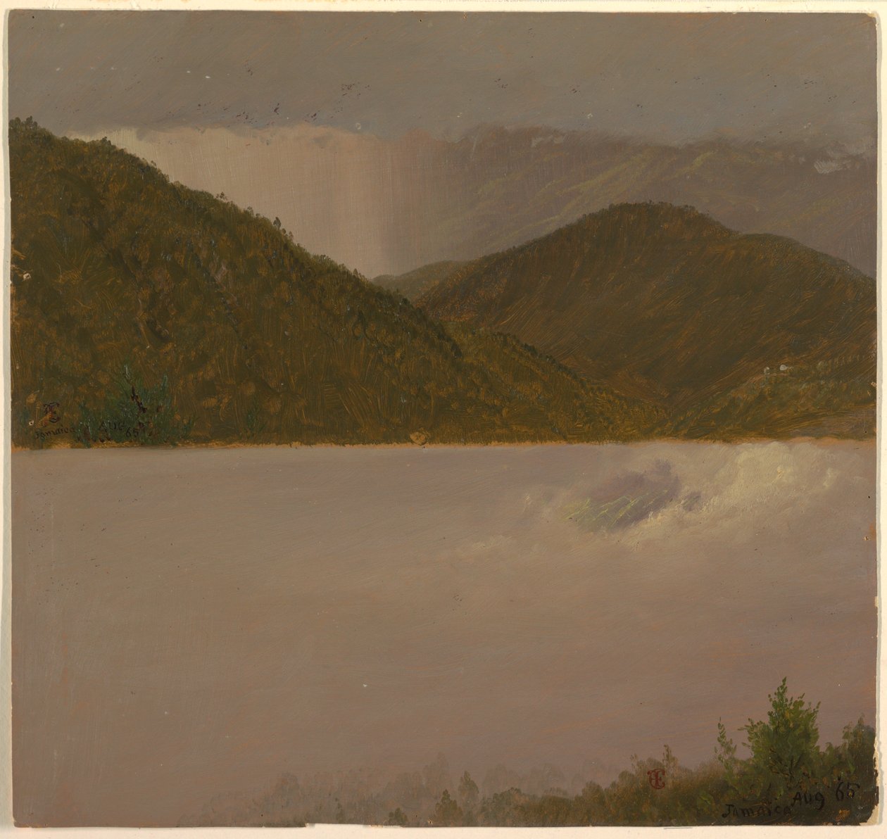 Two cloud and mountain top studies, August 1865 by Frederic Edwin Church