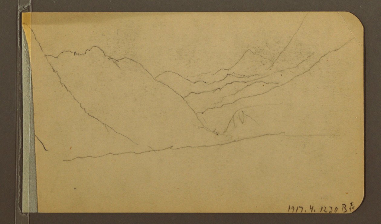 Valley; Verso: Mountain Peak, 1889 by Frederic Edwin Church