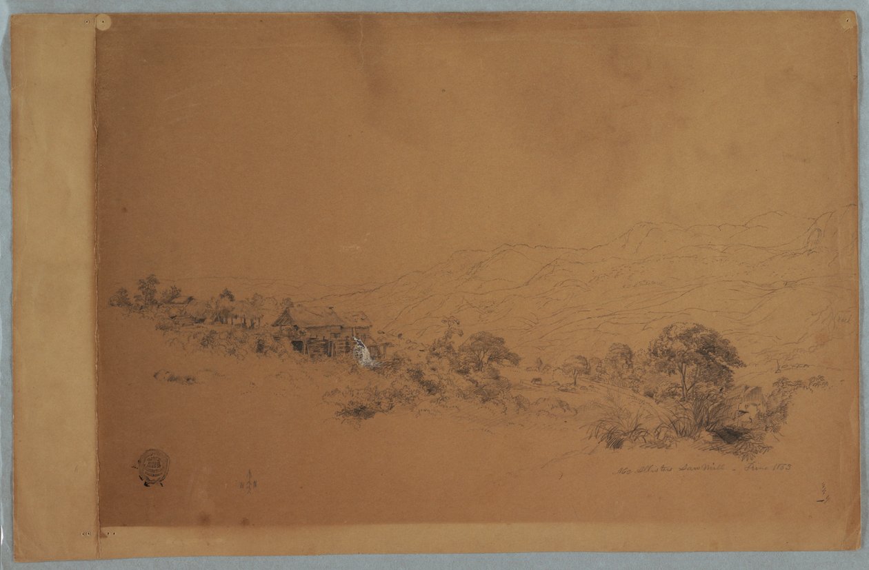Valley with McAllisters Saw Mill, Colombia, June 1853 by Frederic Edwin Church