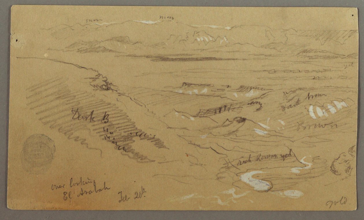 View across Wady el-Arabah, February 20, possibly 1868 by Frederic Edwin Church