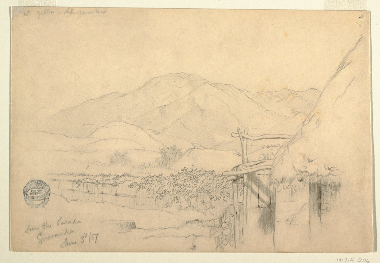 View from the Inn at Guaranda, Ecuador, June 3, 1857 by Frederic Edwin Church